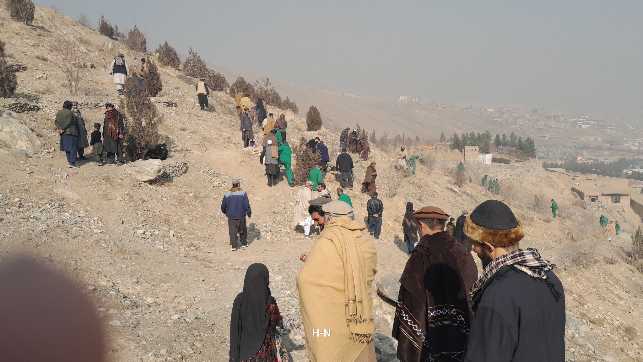 The hills of Sher Darwaza Mountain in Kabul. To strengthen green coverage, all dear citizens share this responsibility.